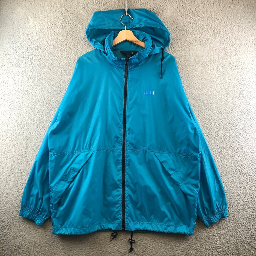 Vintage 90s J Crew Sport Lightweight Full Zip Windbreaker Jacket rowing L